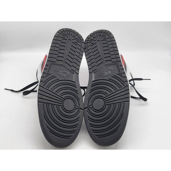 Nike Air Jordan 1 Mid Mens Size 11 Black Red White Sneakers Bred Toe‎ 554724-075 main image 6